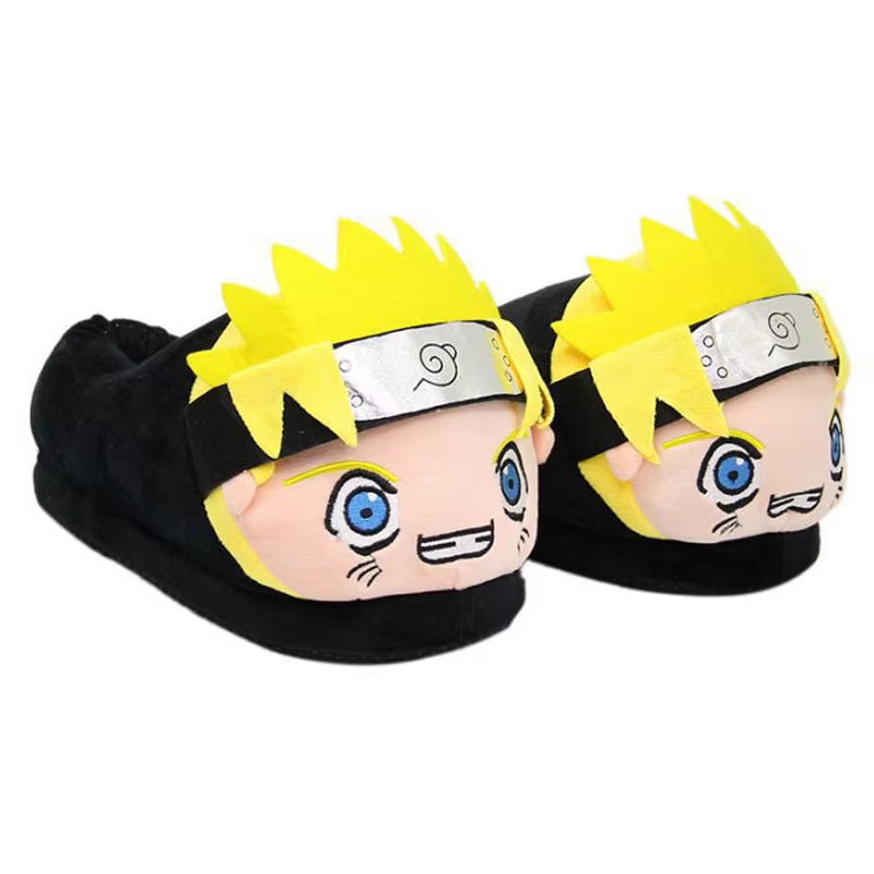 Anime Naruto Home Slipper Comfortable Winter Warm No Slip Soft Plush Slippers Unisex Cute Cartoon Cosplay Shoes Birthday Gifts