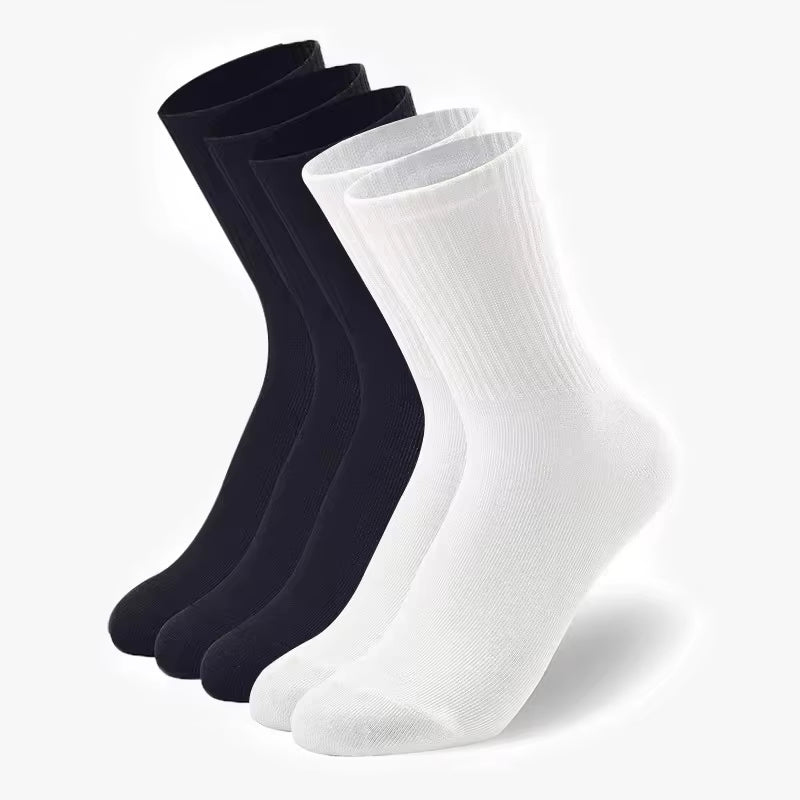 5 Pairs Women Solid Color Socks Simple Versatile Fashionable Socks Antibacterial Odor Resistant Breathable Comfortable Socks