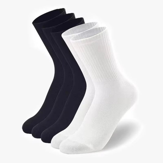 5 Pairs Women Solid Color Socks Simple Versatile Fashionable Socks Antibacterial Odor Resistant Breathable Comfortable Socks