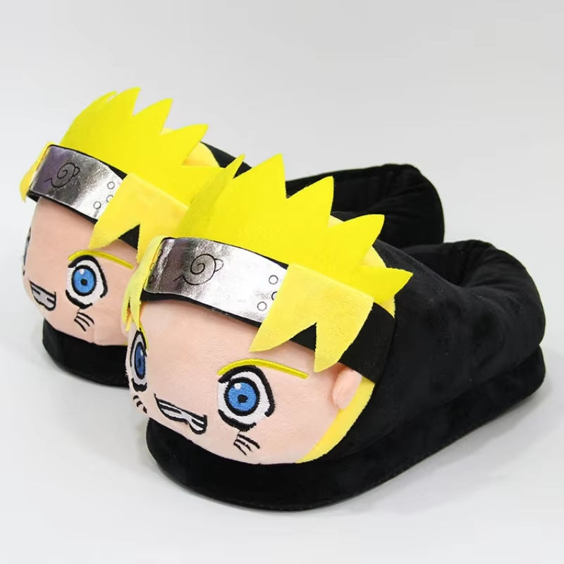 Anime Naruto Home Slipper Comfortable Winter Warm No Slip Soft Plush Slippers Unisex Cute Cartoon Cosplay Shoes Birthday Gifts
