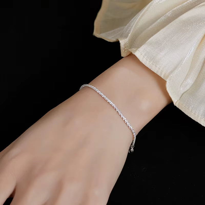 Luxury Roman Rhinestone Bracelet for Women Crystal Zircon Chain Bracelets Bangle Bridal Jewelry Accessories